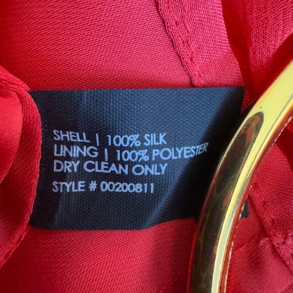 Red 100% Silk Club Monaco Mini Cocktail Dress - Picture 11 of 15